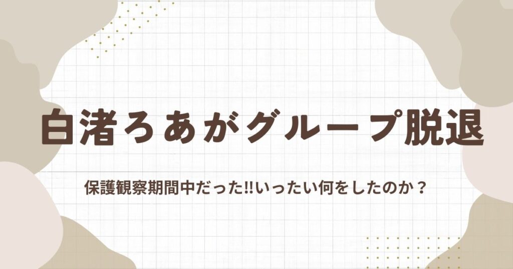 白渚ろあ何をした？